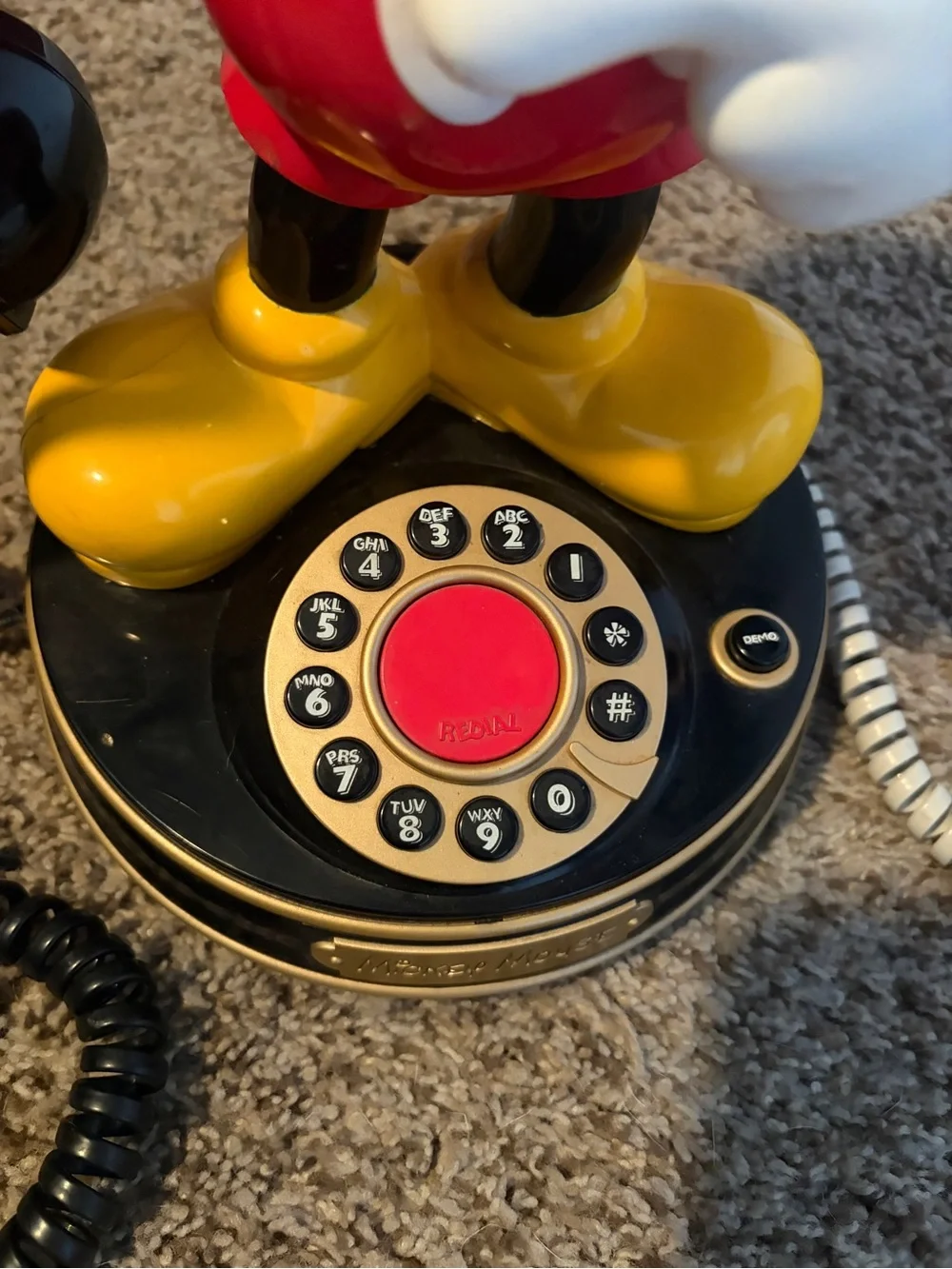 Mickey Mouse Retro Rotary Telephone - Black, Red, Yellow, White